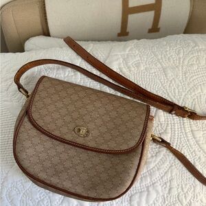 Celine Tan Monogram Crossbody Bag